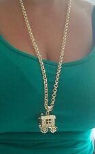 Gold Gypsy Carrage Pendant On 30" Belcher Chain 9ct Gold Filled Chain & Pendant