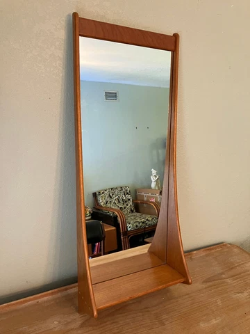 Danish Modern Teak Wall Mirror by Jansen Spejle 393 - Mid Century Modern A+ Cond Cover