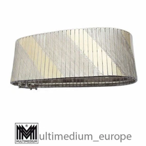 Modernist Silber Teppich Armband vergoldet 60er 70er Jahre silver 60s 70s - Bild 1 von 6