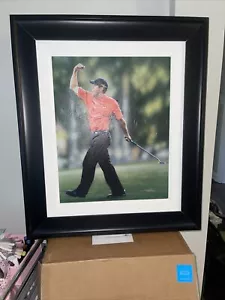 Tiger Woods 16x20 Roars Fist pump Arthur K Miller framed canvas UDA w COA - Picture 1 of 7