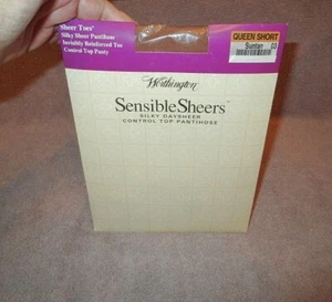 Worthington Sensible Sheers Silky Control Top Pantyhose Suntan Queen Short NOS - Picture 1 of 11