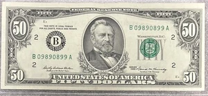 1969 New York B Note $50 Dollar Bill 50BL66 - Picture 1 of 2