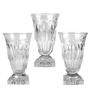 4 Vintage Kosta Sweden 6" Crystal Dessert Parfait Glasses Square Foot Stemware - Picture 1 of 13