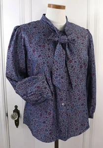 Neu mit Etikett J. CREW Einzelhandel 110 $ BAUMWOLLBLUSE mit Bindeband in Liberty Columbo Blumenmuster Größe L - Bild 1 von 3