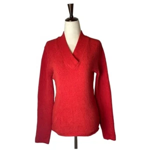 Suéter Prana Mujer Pequeño Rojo Vintage Cruzado Cuello en V Tejido Chenilla Gorpcore - Imagen 1 de 8