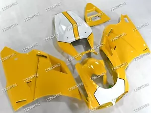 For 96-02 Ducati 996/748 Yellow White ABS Injection Mold Bodywork Fairing Kit - Picture 1 of 9