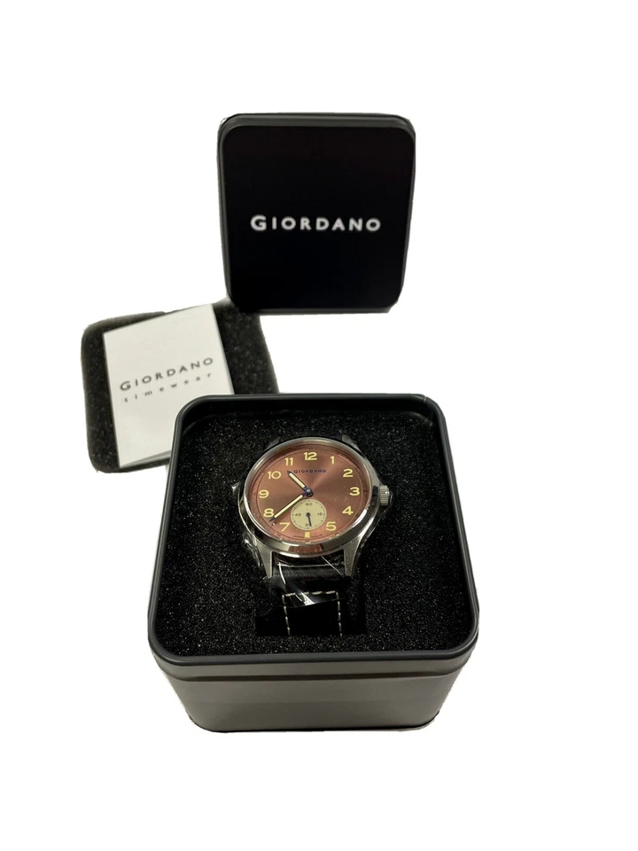 Giordano Stainless Steel W/ Leather Strap Mens Watch GD-1168-04 $240 MSRP — 第 1/3 张图片
