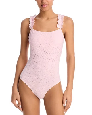 Traje de baño Aqua Swim X6229 para mujer con ojales y volantes de una pieza, pétalo, L Foto 1 de 4