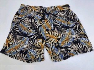 COOFANDY Men's Casual Jungle Print Shorts Pockets Drawstring Large #7318 - Picture 1 of 8