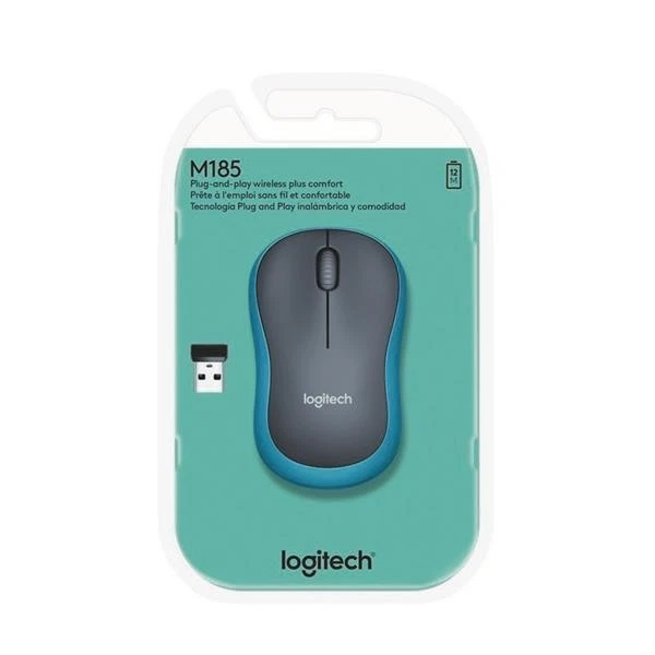Raton Optico Logitech M185 Wireless azul