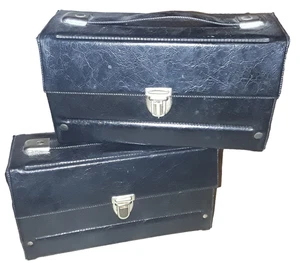 2 OFF Vintage Cassette Tape Case Storage Box Carry Case ( Each holds 12 Tapes). - Bild 1 von 8