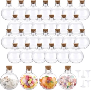 BTSKY 30 Pcs 5 oz Plastic Bottles with Corks, Clear Sand Art Bottles with Fun... - Picture 1 of 13