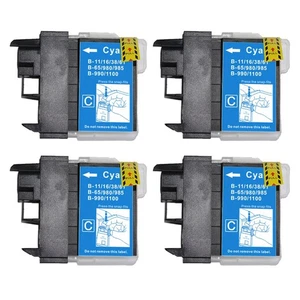 4 Cyan Ink Cartridges compatible with Brother DCP-197C MFC-295CN MFC-5490CN - Picture 1 of 3