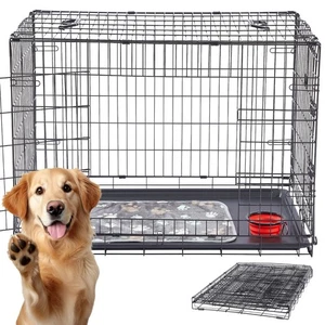 AREBOS Jaula para perros S Caja de transporte para perros Caja celosía plegable - Imagen 1 de 15