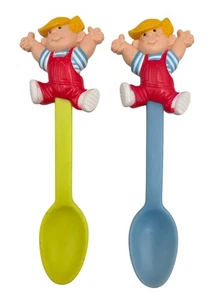 Dairy Queen Dennis the Menis Kunststoff Löffel Vintage 1996 gelb & blau - Bild 1 von 6