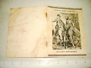 1939 SEVENTY EIGHT YEARS AGO BULL RUN BATTLEFIELD Morton - Civil War - Rare - Bild 1 von 2
