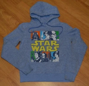 Retro Star Wars Pop Art Characters Heather Blue Hoodie Sweatshirt Youth Small - Picture 1 of 3