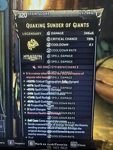 PS/XBOX/PC Tiny Tina's Wonderlands NIVEL 1 Hechizo Modificado ""Sunder"" POWERLVL CRAZY - Imagen 1 de 1