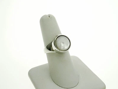 Sterling Silver Ring with Abalone Shell and Spinel Gemstone Size- 8 - Image 1 of 4