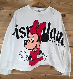 Disneyland Resort Cropped Spirit Jersey Women XL Minnie Mouse Double Sided Stain - Picture 1 of 12