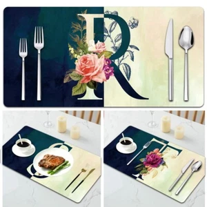 Leather Placemats Table Mats Place Mat Dinner Table Washable Non-Slip Coasters - Picture 1 of 37
