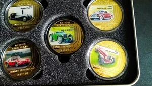 Classic Car Pictorial Coin Set Of Five In Tin - Picture 1 of 8