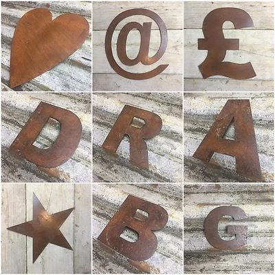  5" rustic letters metal lettering rusty vintage personalised present gift home - Image 1 of 4