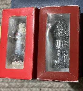 Vintage Zinn Weihnachtsmann Ornamente - Bild 1 von 2