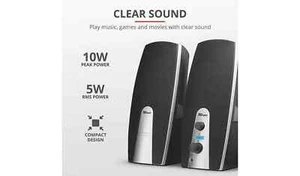 Trust Mila 2.0 USB PC Speakers 10W, 3.5mm Jack, USB, for PC, iMac & Laptop - Bild 1 von 7