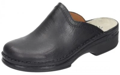 Helix Herren Leder Clog Schwarz Absatz Schuhe Leder Pantoletten 52011-31
