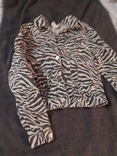Girls 12-13Y H&M Multicolored Zebra Print Button Jacket