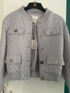 GREY River Island Padded Effect Jacket Size 6 - Picture 1 of 5