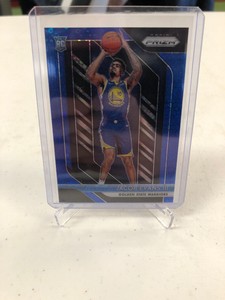2018 Panini Prizm Fast Break Jacob Evans III Blue Disco 7/175 Warriors