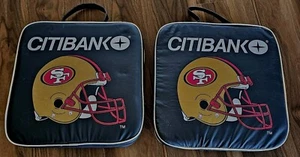 Vintage 90s San Francisco 49ers Citibank Seat Cushions 14"x14" w/Storage Pouch - Picture 1 of 7