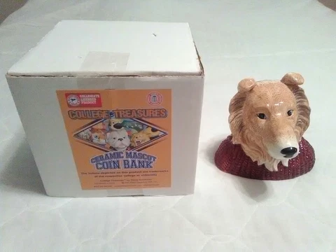 College Treasures Ceramic Mascot Coin Bank Texas A & M Aggies Reveille Cover