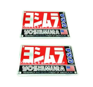 2pc Motorcycle USA Yoshimura Sticker Aluminium Heat-resistant Exhaust Pipe Decal - Picture 1 of 4