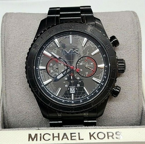 Orologio Michael Kors Da Uomo Cronografo Nero Acciaio Inox Analogico al Quarzo MK8352