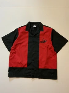 Vintage Hilton Retro Bowling Strikers Embroidered Rockabilly Button Camp Shirt L - Picture 1 of 8