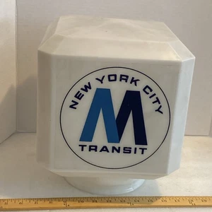 Vintage New York City Transit U-Bahn Kiosk Eingang Glas Licht Globus Schild MTA NYCTA - Bild 1 von 14