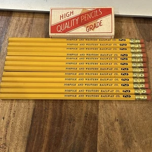 Vtg Norfolk And Western Railway Co Pencils 12 Pack Train Railroad Locomotive - Picture 1 of 3
