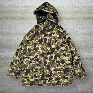 Vintage Duck Hunting Camo Puffer Jacket XL Cotton Zip Insulated Woodland 90s - Picture 1 of 4
