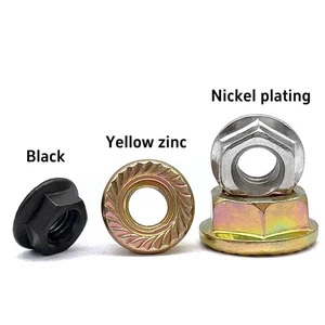 Serrated Flange Nut Black Steel/Yellow Zinc/Nickel Plated M2M2.5M3M4M5M6M8M10M12 - Picture 1 of 14