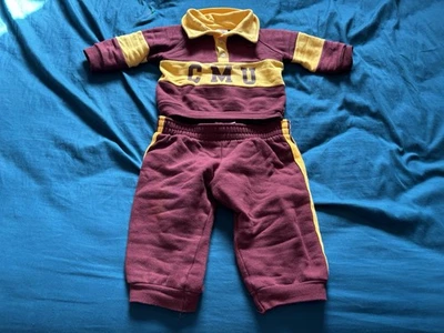 Vintage Central Michigan Chippewas Track Suit Toddler Baby 12 Month 80s USA - Image 1 of 4