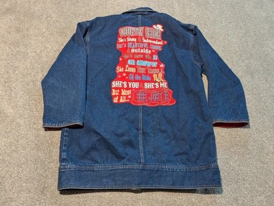 Chaqueta de Colección Sergio Valente Mujer Grande Azul Denim Western Toggle Abrigo de Lona Foto 1 de 4