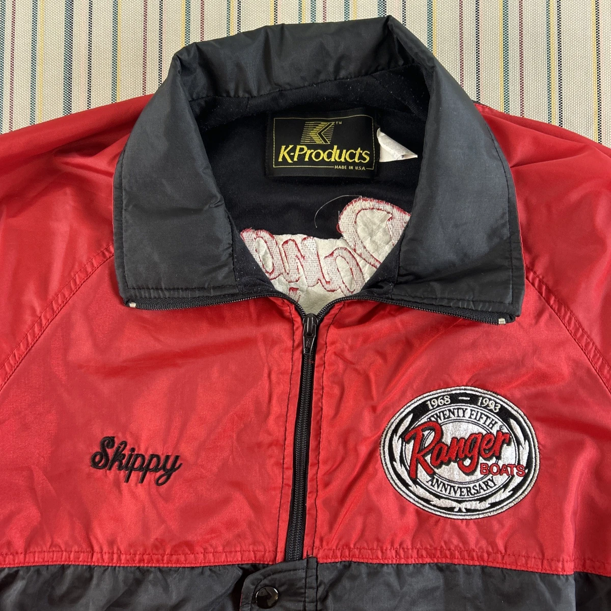 K-Products Ranger BOATS 25周年 ナイロンジャケット VTG 90s Ranger Boats Jacket Mens Large Red 25th Anniversary Zip