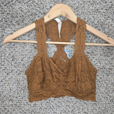 Galão de renda marrom pequeno feminino Intimately Free People Bralette Racerback - Imagem 1 de 4