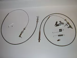 TH350 TURBO 350 24" Throttle & Kickdown Cable Carb Bracket Linkage Springs - Picture 1 of 4