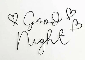 GOOD NIGHT wire word / handmade sign / wall wire sign /home decor / bedroom Sign - Picture 1 of 5