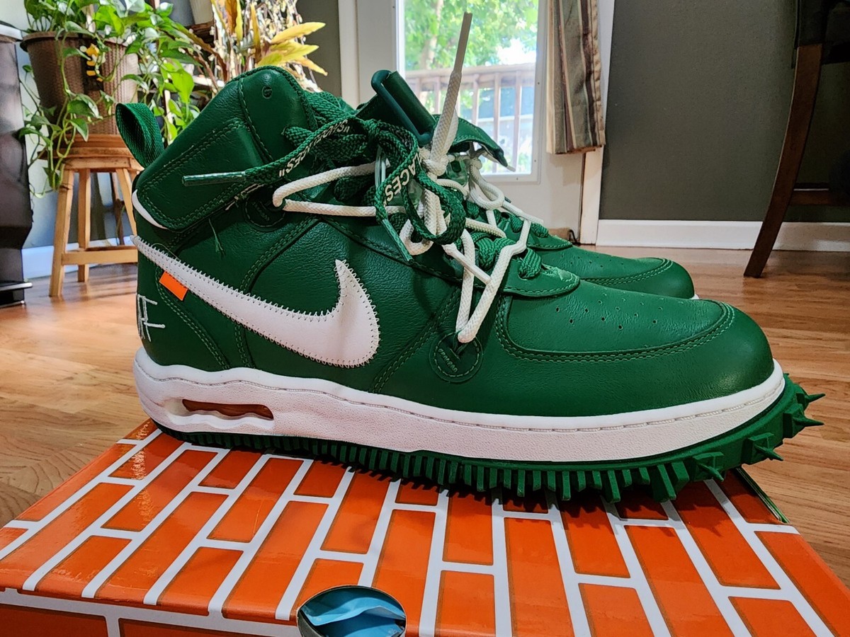 Nike Off-White x Air Force 1 SP Leather Mid Pine Green for Nike Off-White x Air Force 1 SP Leather Mid Pine Green for