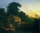 George Caleb Bingham - Landscape with Waterwheel and Boy 20"x24" Canvas Poster